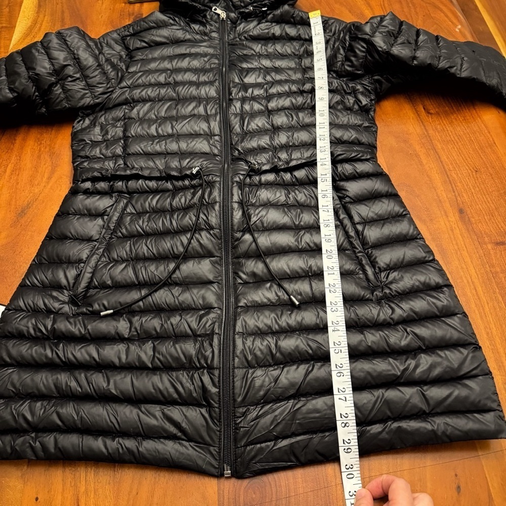 CONTEMPORAINS Lightweight Packable Winter Puffer Black Hooded Down Jacket Coat. - Picture 12 of 16